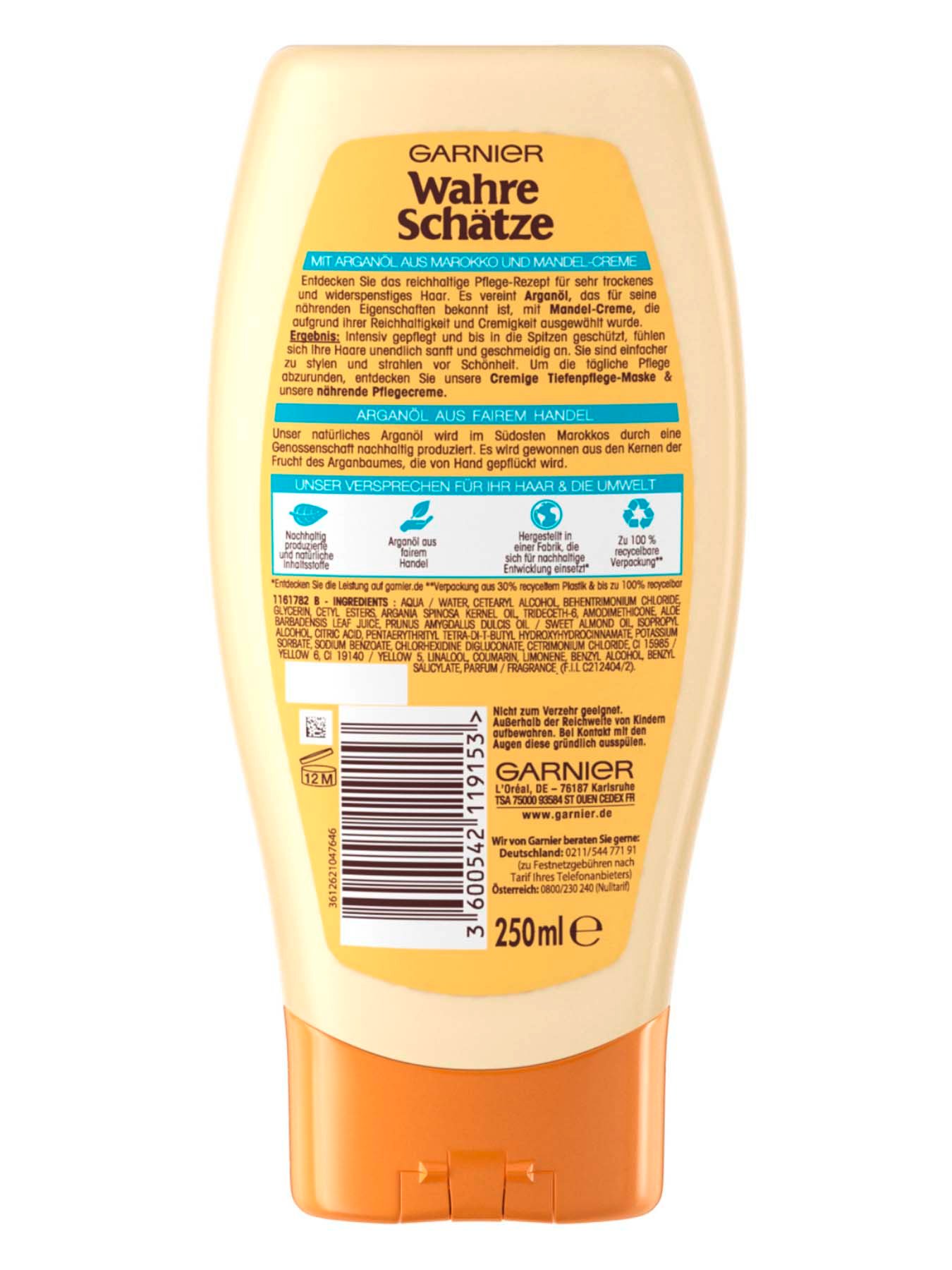 Reichhaltige-Creme-Spuelung-Wahre-Schaetze-Argan-Mandelcreme-250ml-Rueckseite-Garnier-De-gross